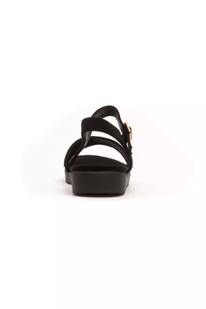 Goldene Textil-Sandalette für Damen