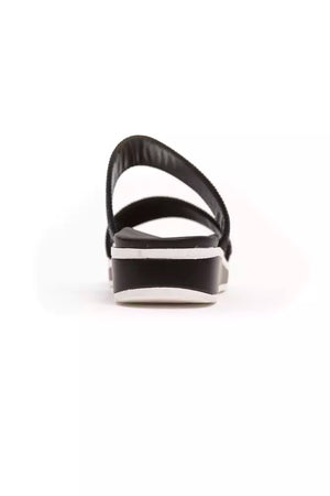 Schwarze Textil-Sandalette für Damen