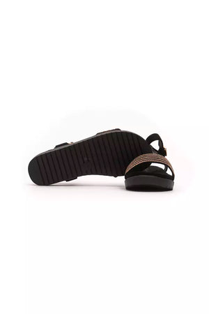 Goldene Textil-Sandalette für Damen