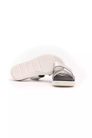 Silberne Polyethylen-Sandalette für Damen