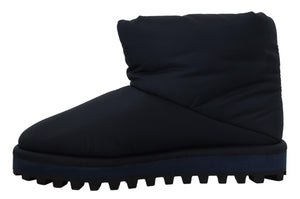 Blaue Nylonstiefel gepolsterte Schuhe mit mittlerer Wade