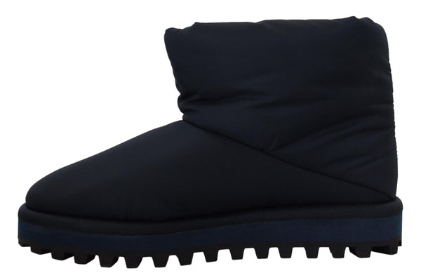 Blaue Nylonstiefel gepolsterte Schuhe mit mittlerer Wade