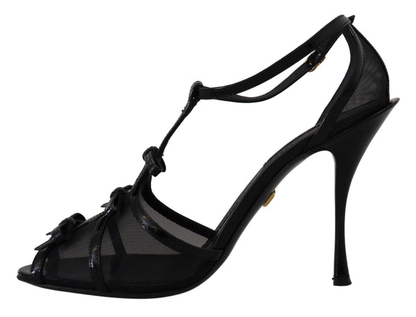 Schwarz Stiletto High Heels Sandalen Schuhe