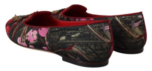 Multicolor Jacquard Heiliges Herz Patch Slip On Schuhe