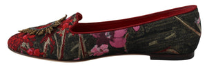Multicolor Jacquard Heiliges Herz Patch Slip On Schuhe