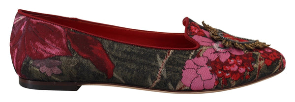 Multicolor Jacquard Heiliges Herz Patch Slip On Schuhe