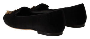 Schwarz DG Sacred Heart Patch Slip On flache Schuhe