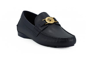 Elegante marineblaue Loafers aus Kalbsleder