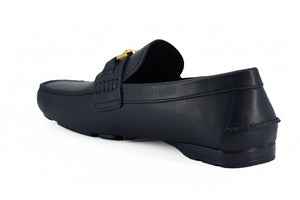 Elegante marineblaue Loafers aus Kalbsleder