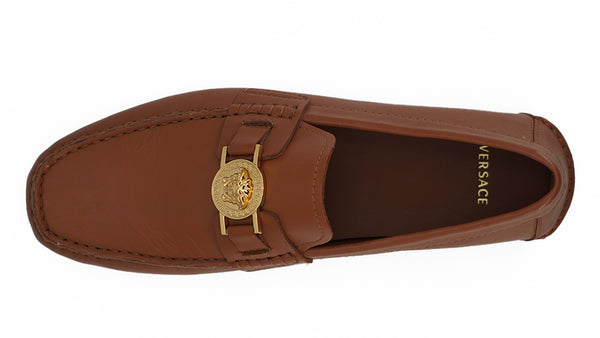 Elegante Loafers aus Leder mit Medusa-Prägung