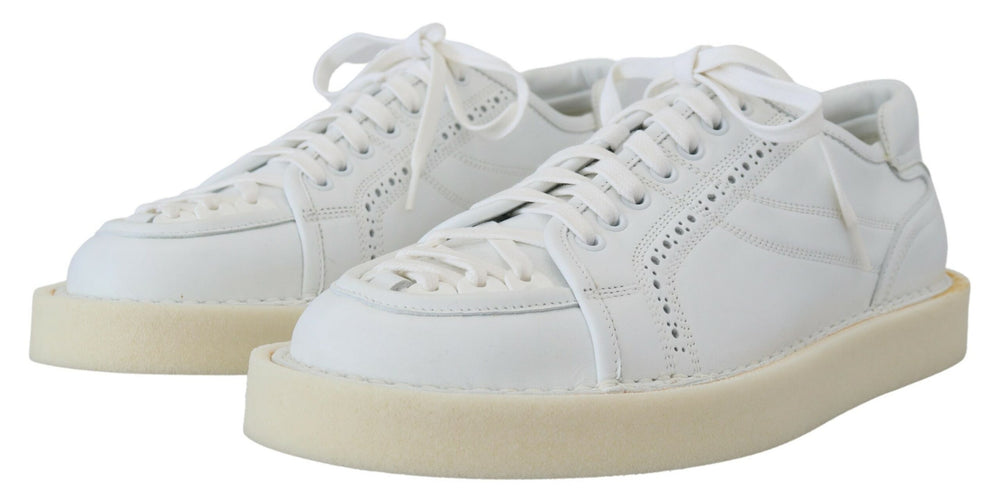 Weiß Leder Low Top Oxford Turnschuhe Freizeitschuhe