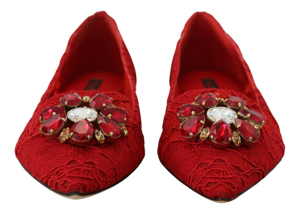 Rot Taormina Kristalle Loafers Flats Schuhe