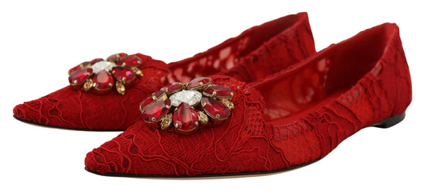 Rot Taormina Kristalle Loafers Flats Schuhe
