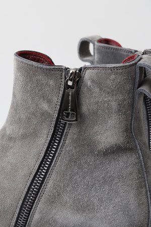 Graue Leder Herrenstiefel Schuhe