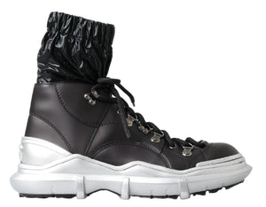 Schwarz Nylon Galileo High Top Turnschuhe Schuhe