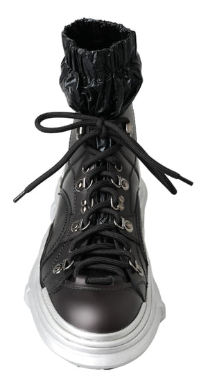 Schwarz Nylon Galileo High Top Turnschuhe Schuhe