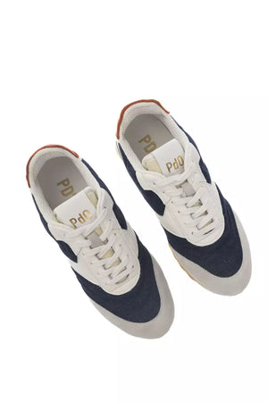 Mehrfarbige Schnürsenkel-Sneaker mit Gummisohle