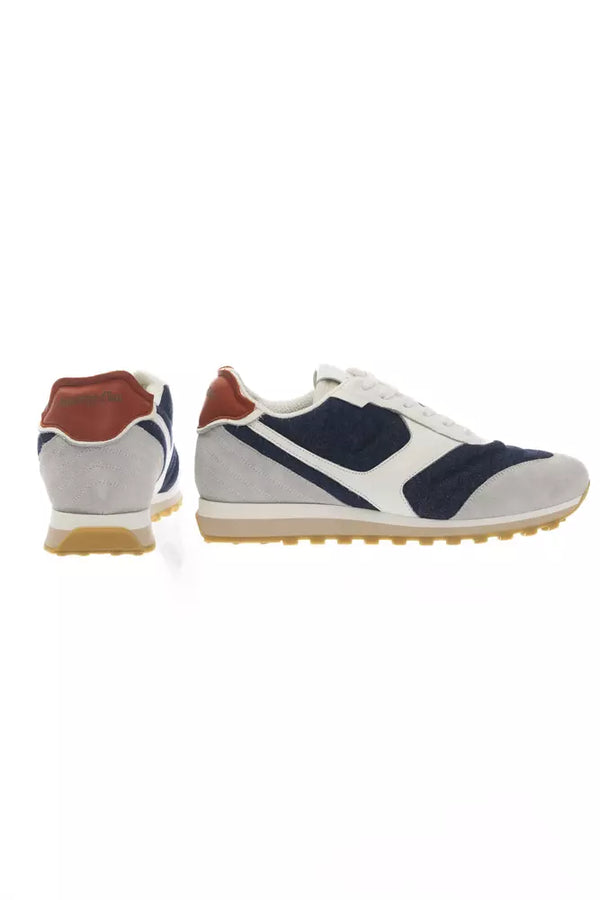 Mehrfarbige Schnürsenkel-Sneaker mit Gummisohle