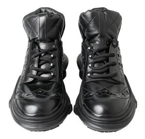 Schwarze Lederstiefel für die Freizeit