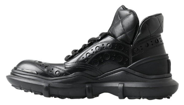 Schwarze Lederstiefel für die Freizeit