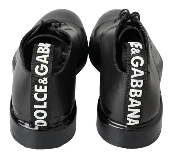 Schwarze Leder Derby-Schuhe