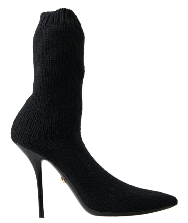 Schwarz Stiletto Heel Mid Calf Frauen Stiefel Schuhe