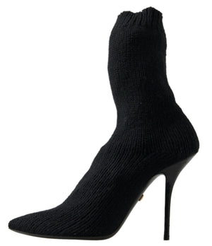 Schwarz Stiletto Heel Mid Calf Frauen Stiefel Schuhe