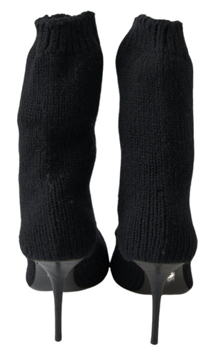 Schwarz Stiletto Heel Mid Calf Frauen Stiefel Schuhe