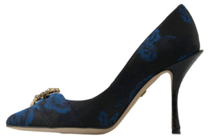 Blaue Floral Ayers Kristall Pumps Schuhe