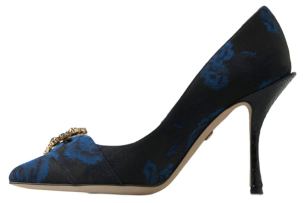 Blaue Floral Ayers Kristall Pumps Schuhe