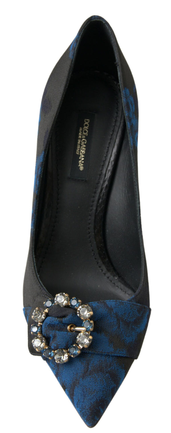 Blaue Floral Ayers Kristall Pumps Schuhe