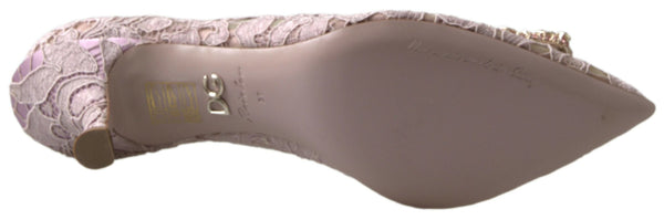 Rosa Floral Spitze DG Kristall Pumps Schuhe