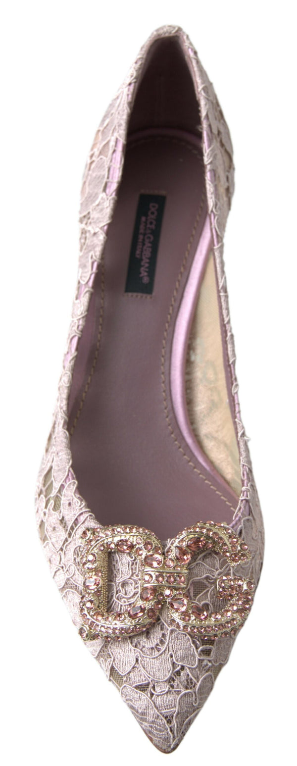 Rosa Floral Spitze DG Kristall Pumps Schuhe