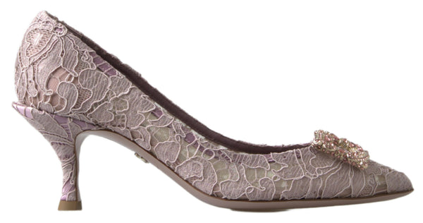 Rosa Floral Spitze DG Kristall Pumps Schuhe