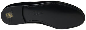 Schwarzer Samt Loafers Formelle Schuhe