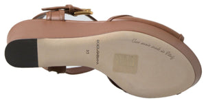 Braunes Leder AMORE Wedges Sandalen Schuhe