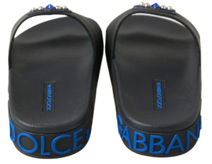 Schwarz Rutschen Sandalen Strand Saint Barth Schuhe