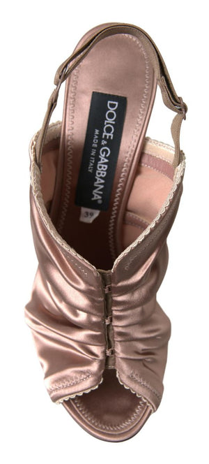 Hellbraune Slingback Stöckelschuhe mit Korsettverschluss