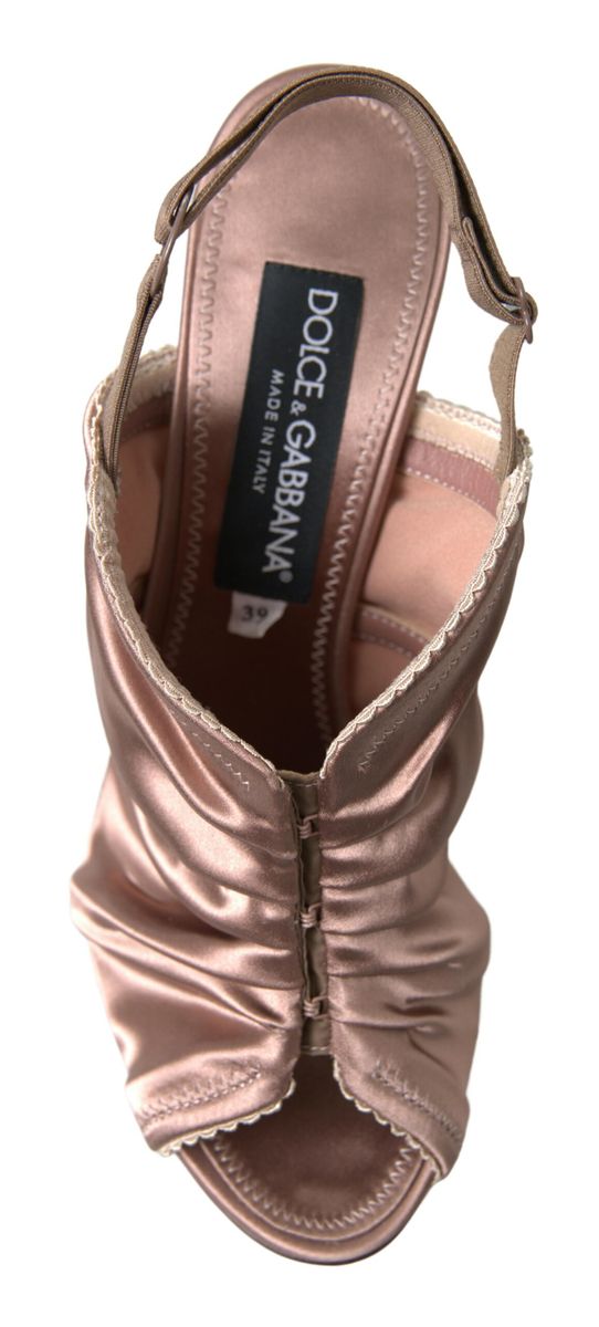 Hellbraune Slingback Stöckelschuhe mit Korsettverschluss
