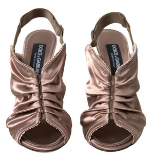 Hellbraune Slingback Stöckelschuhe mit Korsettverschluss