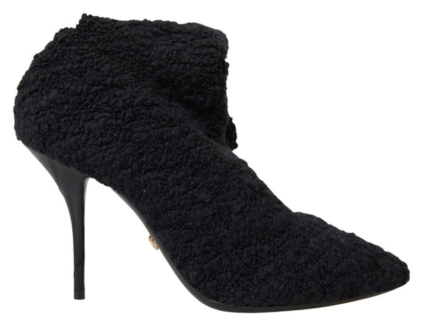 Schwarze Stiletto Heels Mittlere Wadenstiefel