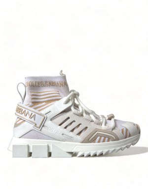 Weiß Beige Sorrento Socken Sneakers Schuhe