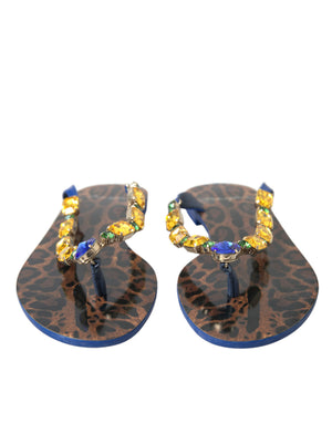 Blau Kristalle Flats Sandalen Beachwear Schuhe