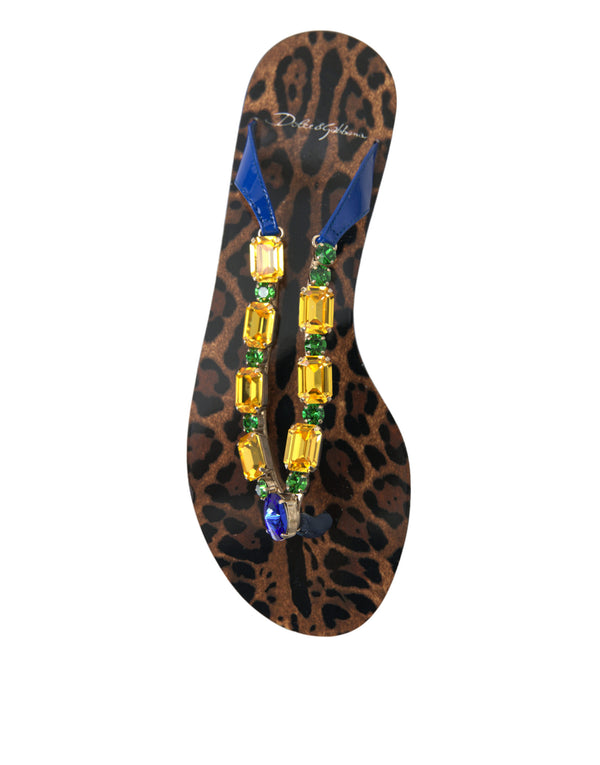 Blau Kristalle Flats Sandalen Beachwear Schuhe