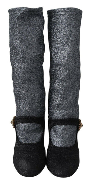 Schwarz Crystal Mary Janes Booties Schuhe