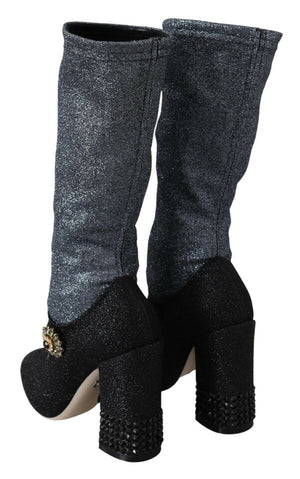 Schwarz Crystal Mary Janes Booties Schuhe