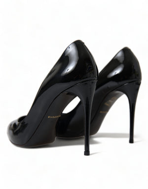 Schwarz Lackleder Pumps Heels Schuhe