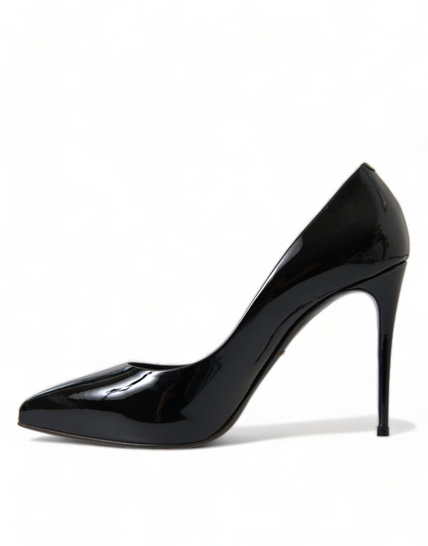 Schwarz Lackleder Pumps Heels Schuhe