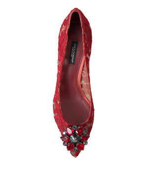 Rot Taormina Spitze Kristall Heels Pumps Schuhe