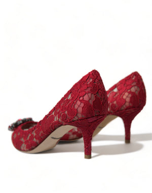 Rot Taormina Spitze Kristall Heels Pumps Schuhe